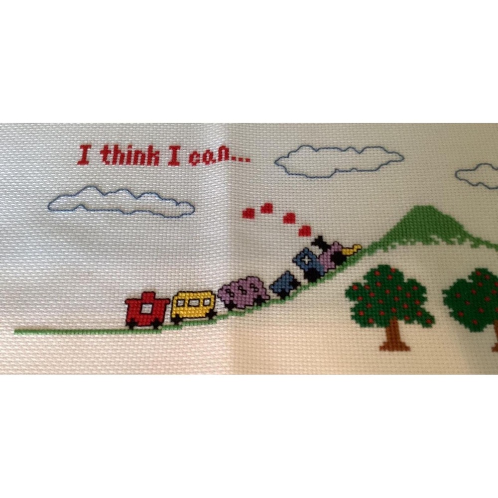 Cross Stitch "I Think I Can" Thomas the Train stitched & ready to‎ frame - Picture 3 of 6